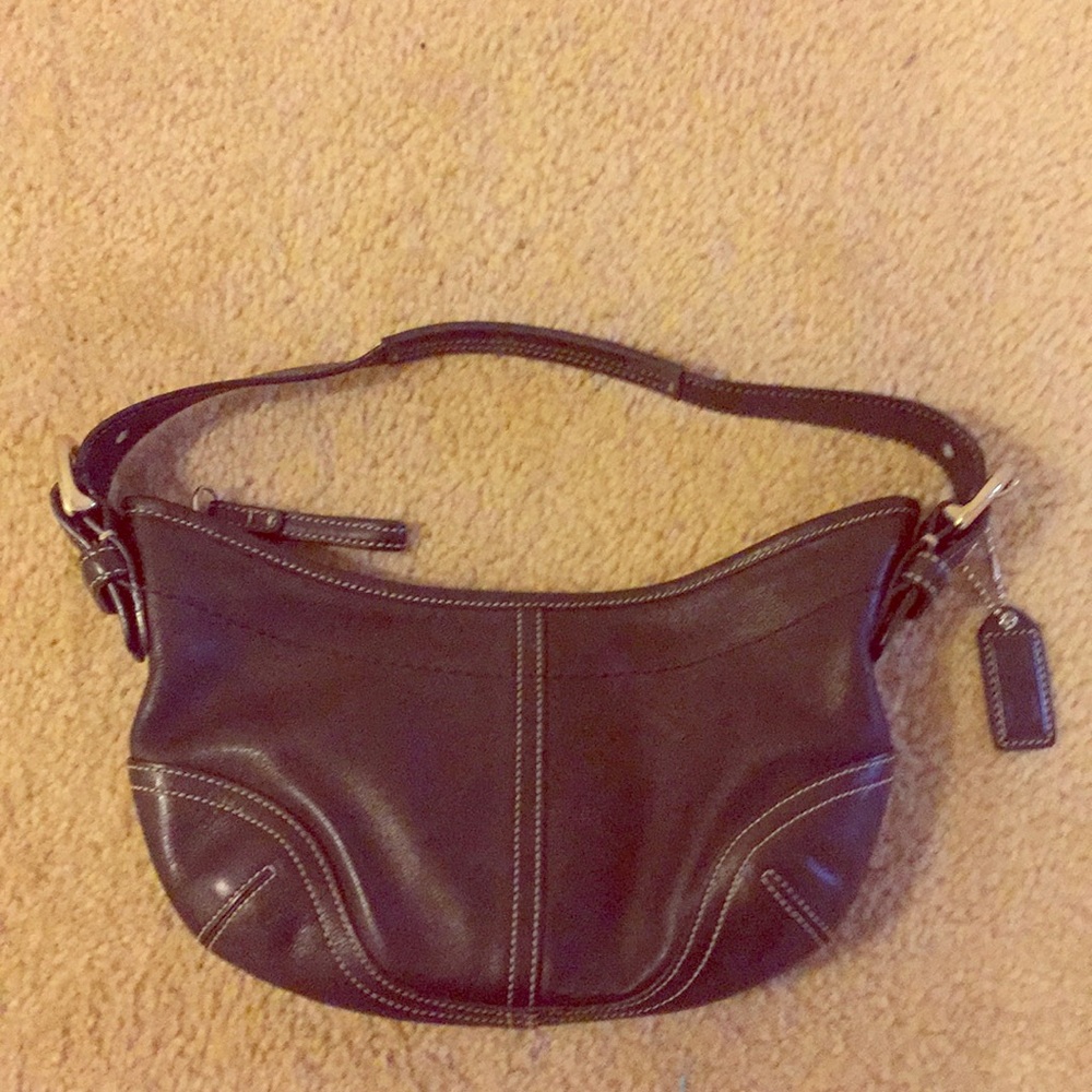 Coach black leather handbag